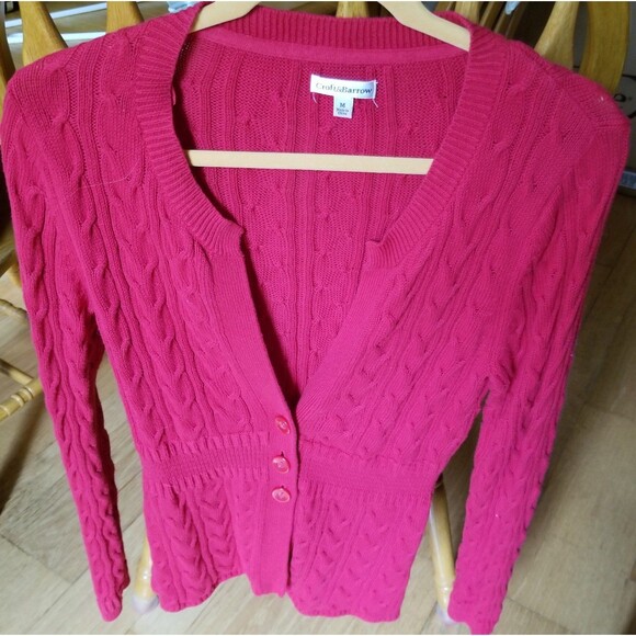 Croft & Barrow Cardigan size medium red - Picture 1 of 7